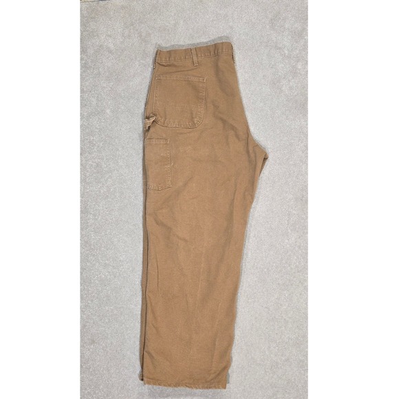 Carhartt B11 BRN Mens 44x30 Brown Duck Canvas Dungaree Work Pants Made in USA - Picture 3 of 8